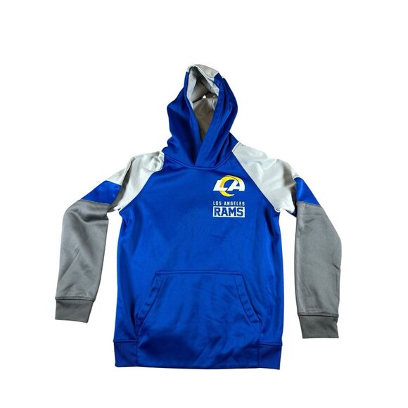 LA Rams NFL Team Apparel Youth Hoodie Sz L 14/16 Blue Gray Los Angeles RAMS - Picture 2 of 7